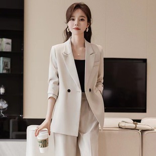 Suit Women's Spring and Summer 2024 New Temperament Goddess Fan High-end Business Wear Casual Suit Jacket