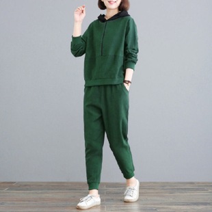 816# leisure sports suit women's 2020 new spring loose Korean style plus size fashion casual clothes two-piece suit fashion