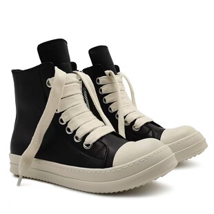 Ro leather high-top shoes fashion Joker lovers fashion shoes thick bottom plus size thick leather shoes wholesale