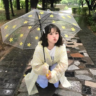 New Light and Thin Fashion Wave Point Raincoat Concert Music Festival Disposable High-value Student Long Full-body Rain-proof