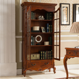 American Style Bookcase Solid Wood Desk Integrated Table European Style Study Bedroom Storage Cabinet Student Home Storage Cabinet Bookshelf