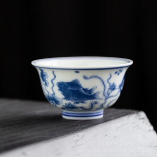 A rich blue and blue single cup master cup tea cup kung fu tea set suit antique tea cup wholesale