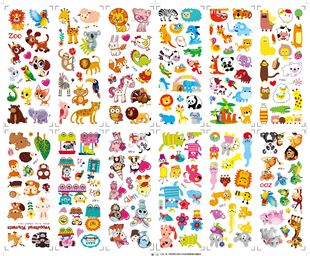 Cross-border Stereo Stickers Avengers Pikachu Frozen Princess Spiderman Little Princess Bubble Stickers