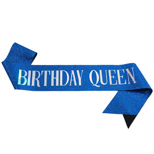 birthday party glitter shoulder strap etiquette strap birthday girl queen girl belt ribbon manufacturers