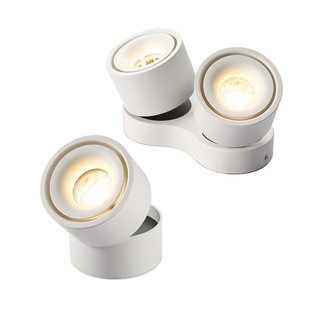 Double-head surface-mounted spotlight led ceiling adjustable corner household living room commercial shop aisle folding downlight