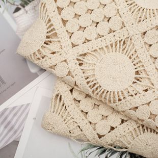 Factory high-end in stock winter new cotton water soluble strands embroidered hollow women's fashion top dress