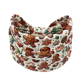 European and American New Christmas Printed Hair Band Stretch Hair Band Holiday Party Cartoon Santa Claus Headscarf Hair Accessories