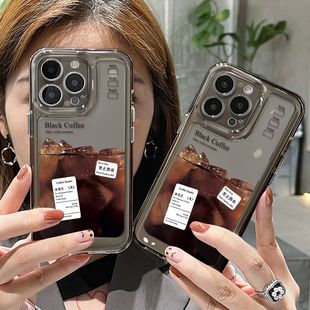 Запрещено ложиться спать поздно со льдом Американский кофе iPhone15ProMax чехол для телефона 14pro чувство высокого уровня 12/13 Прозрачный 11