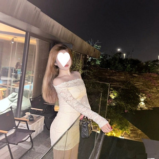plus size Spring and Autumn Slight Fat mm Pure Internet Hot Sexy Spice Girl One-character Neck Royal Sister Slim-fit Hip Short dress