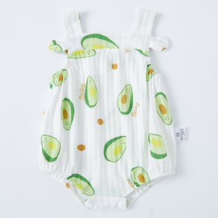 Baby's Sling Bag Fart Clothes Summer Vest Strap Triangle Harper Girl Baby's Pure Cotton one-body Summer Princess Cute