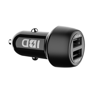 Black car charger car charger cigarette lighter plug one drag two fast charger car 2usb interface