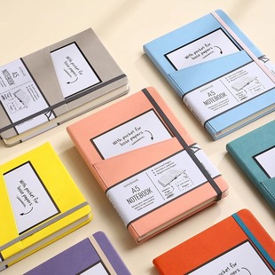 Creative strap notebook custom a5 thick notebook high color value hand book notepad stationery wholesale b6 horizontal line book