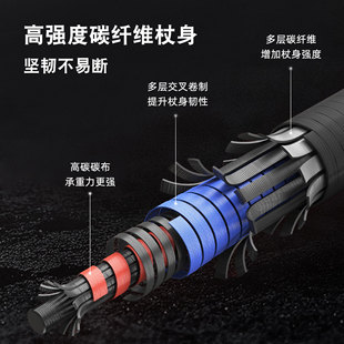 Newcastle Carbon Fiber Ultra Light Retractable Neutral Hiking Stick Light Portable Outdoor Folding Hiking Walking Stick