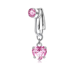 Europe and the United States cross-border e-commerce explosions heart-shaped diamond navel clip non-perforated puncture jewelry foreign trade direct sale wholesale jewelry