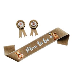 Cross-border mom to be dad to be mom bear corsage etiquette belt suit