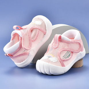 Baby Sandals Women's Summer Toddler Shoes 0 1-2 Years Old Baby Non-slip Soft Bottom Baby Net Shoes for Boys and Children