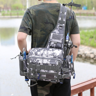 Luya Bag Многофункциональная поясная сумка на одно плечо Рюкзак большой емкости Водонепроницаемая сумка через плечо Портативная камуфляжная сумка для шеста Рыболовное снаряжение