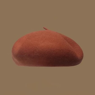 Elegant Temperament All-match Beret Women Autumn and Winter New Solid Color Korean Retro Wool Warm Painter Forward Cap