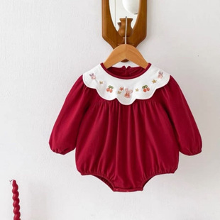 Baby Spring and Autumn suit Wrap Fart Clothes 100 Days Full Moon Baby Clothes Long Sleeve Ha-Yi One-Year-Old Dress Autumn