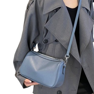 Baidi Leather Women's Bag 2025 New Shoulder Bag High-grade Feeling Top Layer Cowhide Pillow Bag Genuine Leather Crossbody Cylindrical Bag