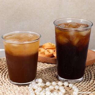 Transparent glass cup with straw high color value American hand coffee cup cold drink juice cup thickened open drink cup