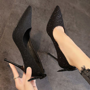 Pointed High Heel Shoes Women's 2024 Spring and Autumn New All-match Internet Popular Sexy Banquet Stiletto Heel French Girl Professional Cross-border