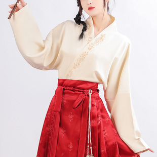 Butterfly Lian Ming-made Hanfu Women's Ancient Clothing Han Element 2025 New Summer Pipa Sleeve Daily Improved Horse Face Skirt suit