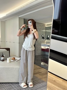 Su Xixi 841# with chest pad lazy wind holiday suit Korean version of summer breathable vest pants can wear pajamas