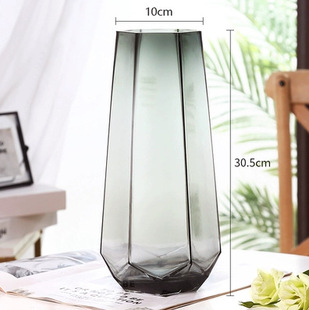 Nordic simple creative glass vase transparent Roman column flower vase living room dining table Flower Arrangement Vase decoration