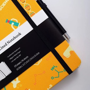 Chemical Element Horizontal Line Notebook Hard Cover Elastic Band Meeting Minutes Printed Corporate Ogo Manufacturer Large Quantity