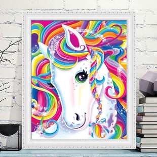 New 5D Diamond painting full diamond color unicorn animal series diy diamond embroidery decorative painting foreign trade Wholesale
