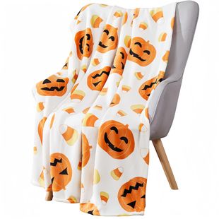 Cross Border Halloween Skull Print Blanket Flannel Blanket Soft Office Air Conditioning Nap Blanket Tapestry Decoration