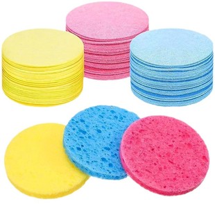 Wholesale Compressed Wood Pulp Cotton Facial Cleansing Cleansing Cleansing Cleansing Natural Cellulose Exfoliating Cleansing Sponge