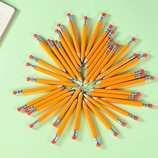 [Factory Direct Supply] Cross-border E-commerce Pupils with Eraser Pencil Writing and Painting HB Wooden Pencil E-commerce Lead