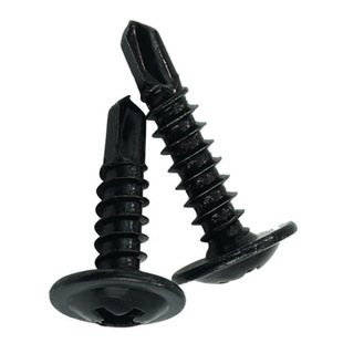 Black drill tail cross large flat head drill tail screw round head with pad self-tapping self-drilling screw M4.2 * 13 -- 50mm