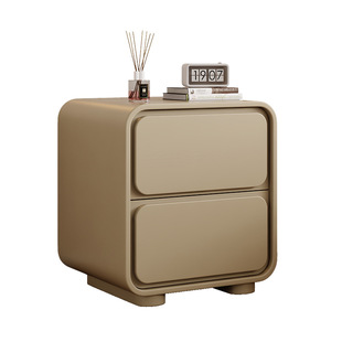 Solid Wood Bedside Cabinet Very Simple Installation-Free Storage Simple Modern F * Cream Style Bedside Cabinet Leather Small Bedroom
