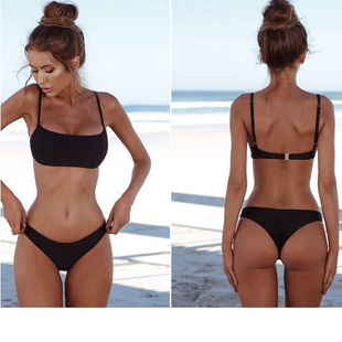 New European and American bikini conservative swimsuit sexy temptation beach clothing three-point split swimsuit wholesale