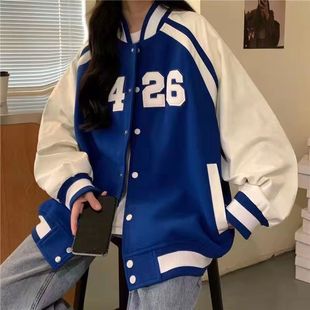 Baseball Suit Women's Autumn and Winter Japanese Style New Korean Style Loose Sweatshirt All-match American Style Jacket Coat Harajuku Trendy