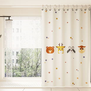 Line puppy bathroom shower curtain waterproof mildew partition curtain non-perforated bathroom shade curtain wholesale