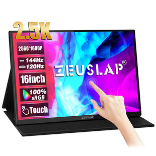 ZEUSLAP 16-дюймовый 2560x1600P 144 Гц портативный дисплей с высокой щеткой и сенсорной функцией