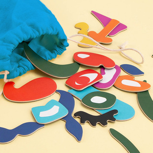 Монтессори Wooden Montessori Puzzles Съемная художественная деревянная головоломка