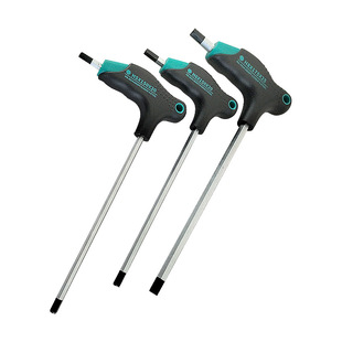 Plastic handle T-shaped Allen wrench wholesale single flat head crutch type hexagon wrench lengthened labor-saving six Ling wrench