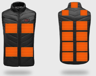 2022 Order Proofing Intelligent Heating Clothing Vest Cross-border New Product 6 Control Zone 15 USB Electric Heating Clothing Vest