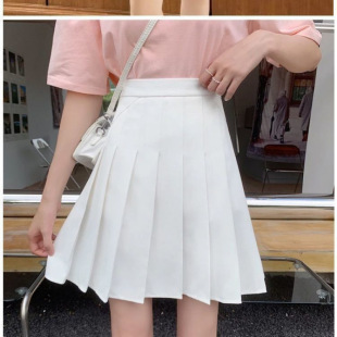 Black Plus-Size Pleated Skirt for Women, Autumn and Summer, Extra-Long Elastic High-Waisted A-Line Slimming Short Skirt