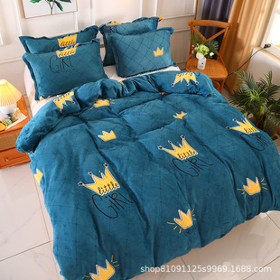 Factory Direct Coral Fleece Quilt Cover Double-sided Fleece Thickened Cartoon Flannel Quilt Cover Children's Quick-heating Quilt Cover Falai Fleece