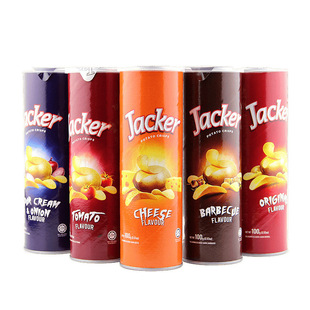 Malaysian Imported Snack Potato Chips Jacker Jack Potato Chips Casual Puffed Snacks Multi-Flavor Canned 100g