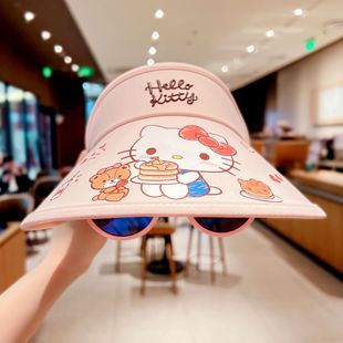 Sanrio Genuine Authorized Summer Cute Children's Fashionable All-match Sunshade Sun Protection UV Protection Glasses Empty Top Hat