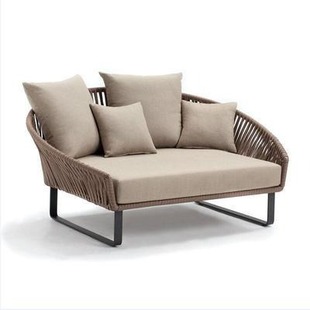 Outdoor Sofa Courtyard Outdoor Sunscreen Waterproof Leisure Balcony Outdoor Coffee Table Three-Person Rattan Furniture Home Stay Rattan Chair