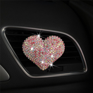 Creative Car Perfume Aromatherapy Car Diamond Love Air Conditioning Air Outlet Perfume Clip Female Car Interior Decoration Supplies