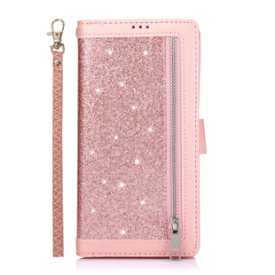 For Samsung Note20 glitter nine card zipper mobile phone case lanyard flip wallet Note20 Ultra leather case